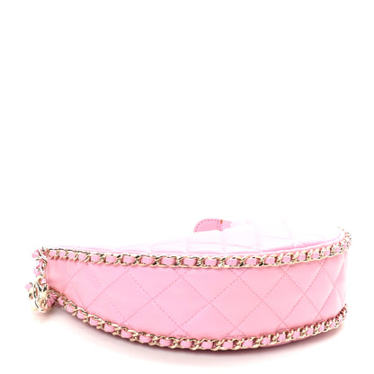 Chanel Lambskin Quilted Small Hobo Bag Pink 4 of 10