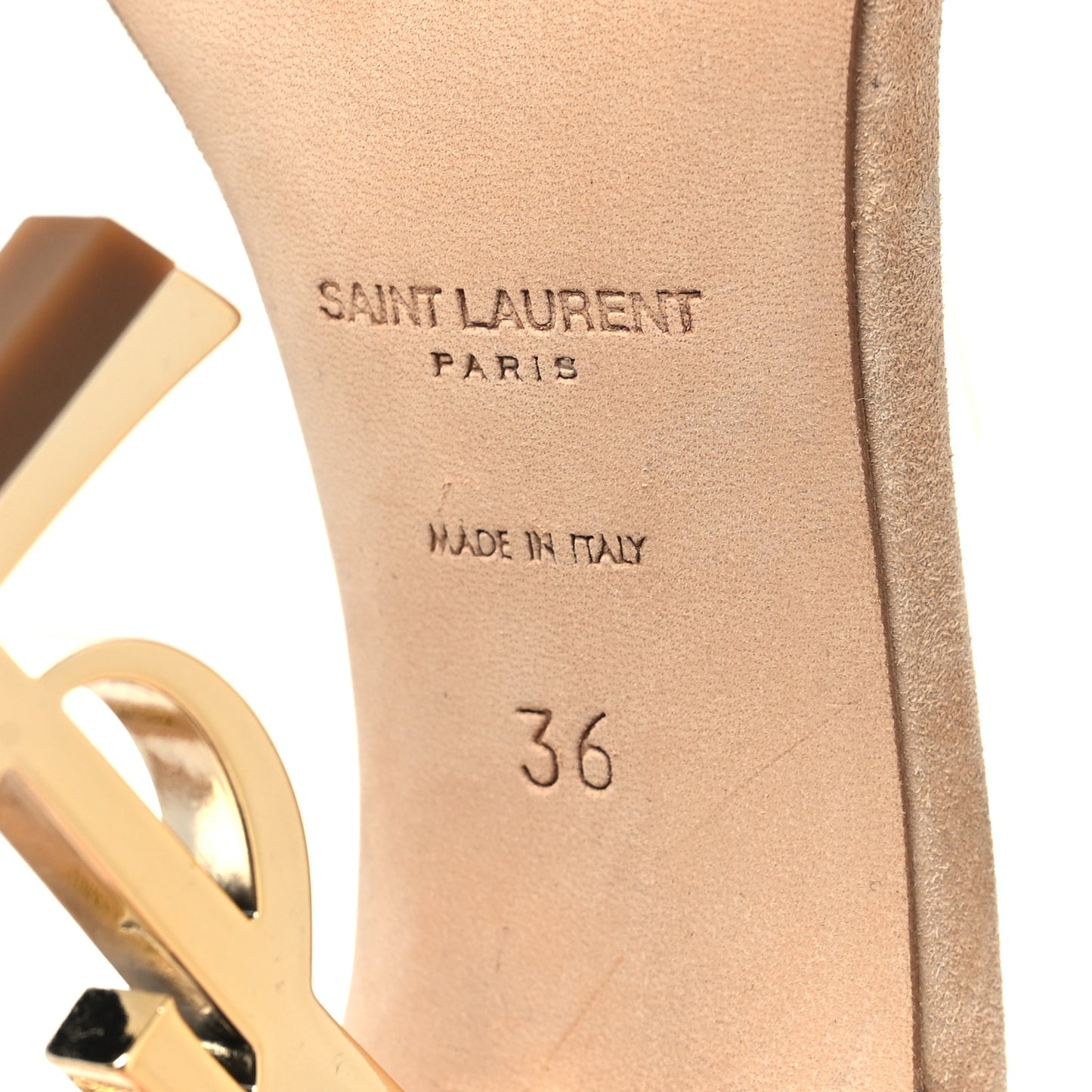Suede Calfskin Opyum 110 Sandals Cachemere 36 Pale Gold