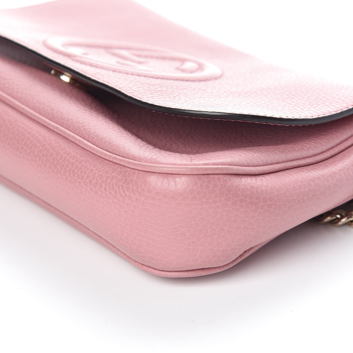 Gucci Pebbled Calfskin Medium Soho Flap Crossbody Pink 6 of 10