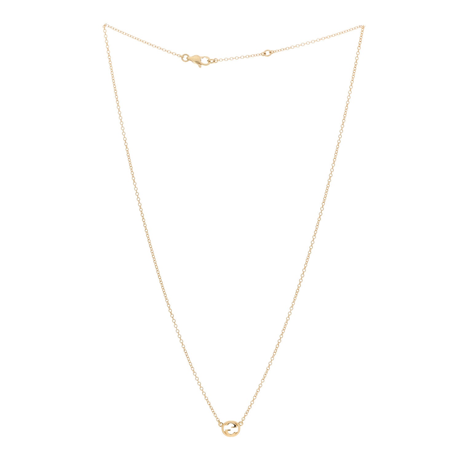 Gucci 18K Yellow Gold Interlocking Pendant Necklace 3 of 6