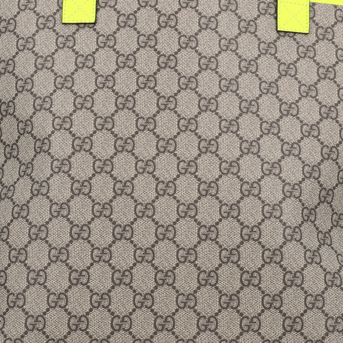 Gucci GG Supreme Monogram Totissima Shopping Tote Ebony Beige Yellow 8 of 10