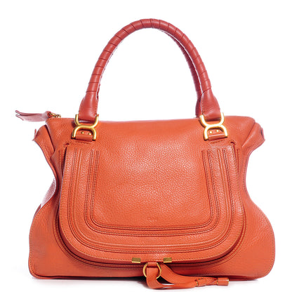 Chloe Calfskin Large Marcie Satchel Red Bush 1 of 10