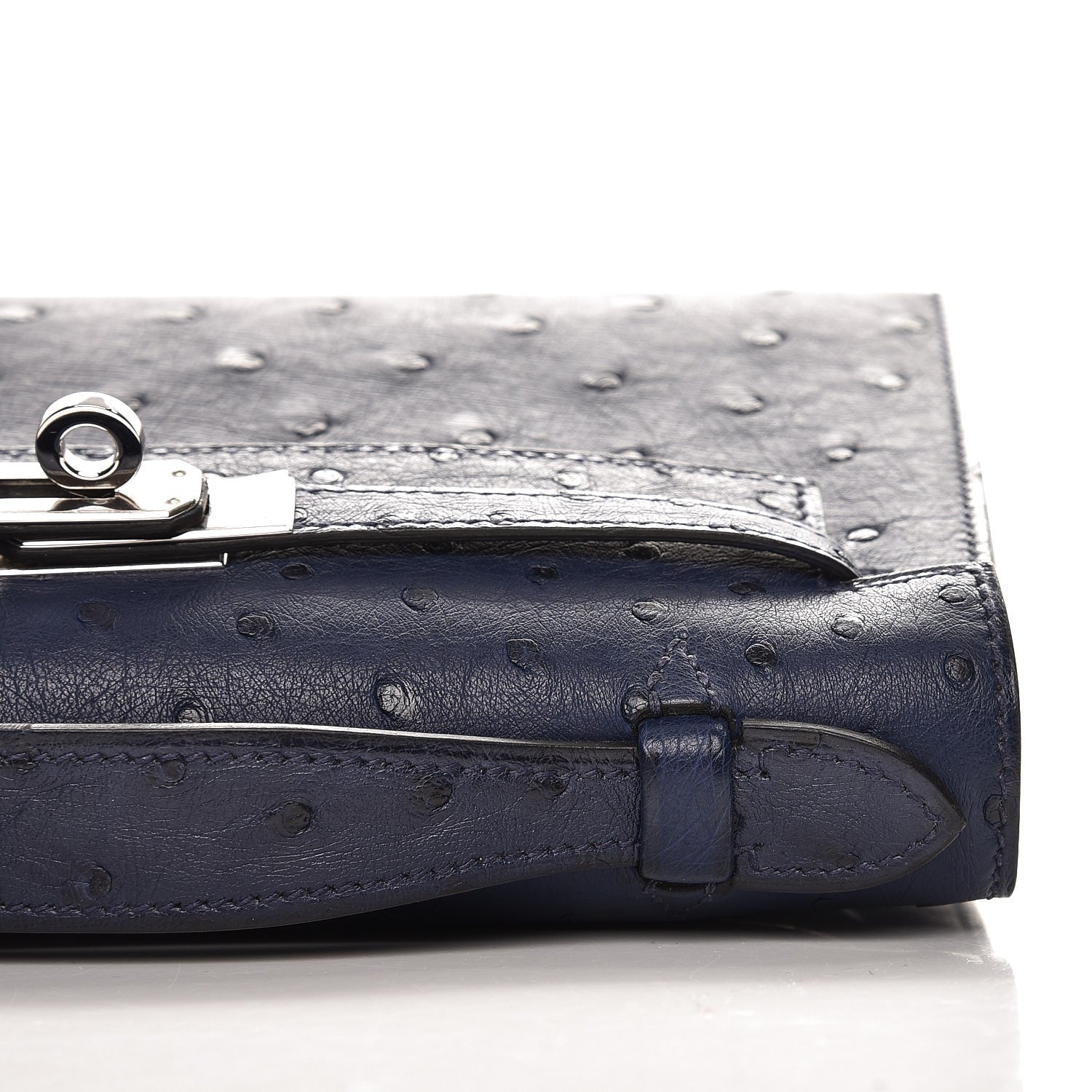 Hermes Ostrich Kelly Pochette Bleu Saphir 21 of 27