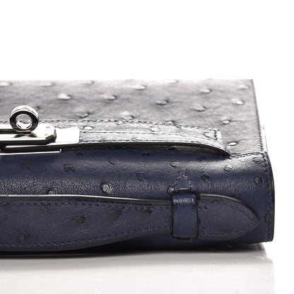 Hermes Ostrich Kelly Pochette Bleu Saphir 21 of 27