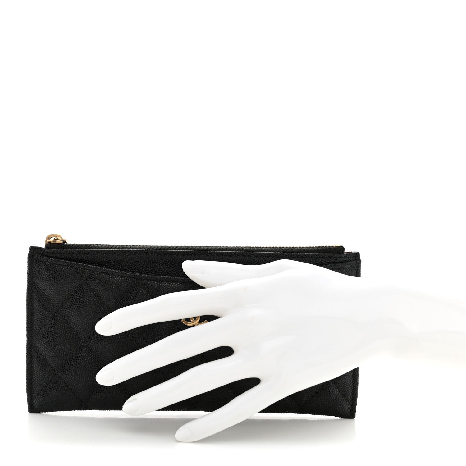 Chanel Caviar Quilted Classic Zip Pouch Black 2 of 8