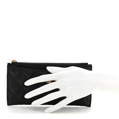 Chanel Caviar Quilted Classic Zip Pouch Black 2 of 8