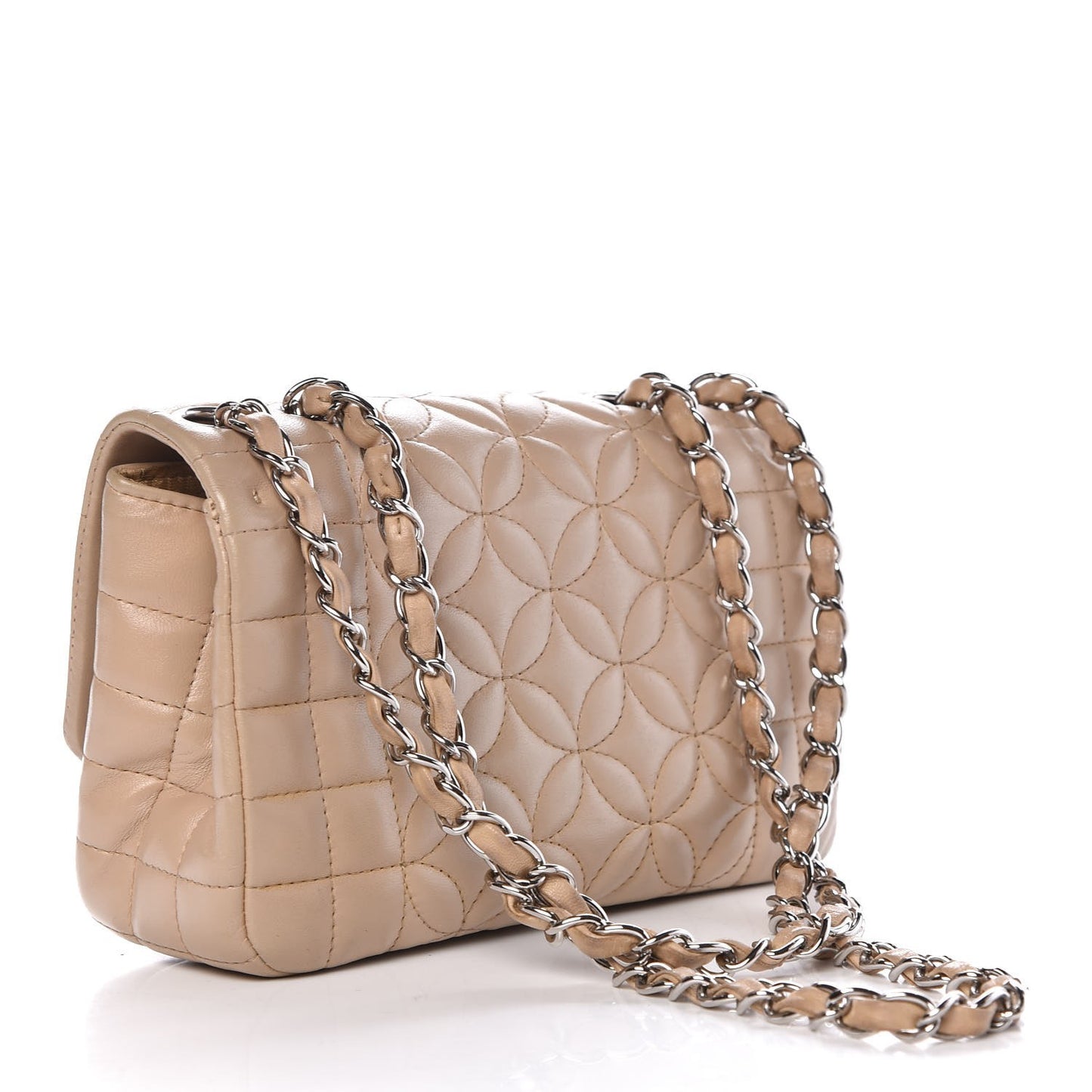 Lambskin Mini Lady Graphic Flap Ivory
