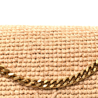 Saint Laurent Raffia Medium Monogram Kate Satchel Natural 8 of 10