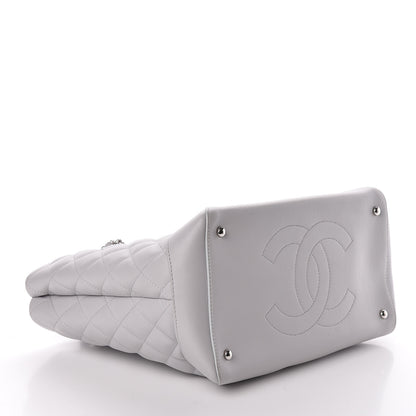 Chanel Calfskin Quilted Small Easy Shopping Tote Grey 4 of 13