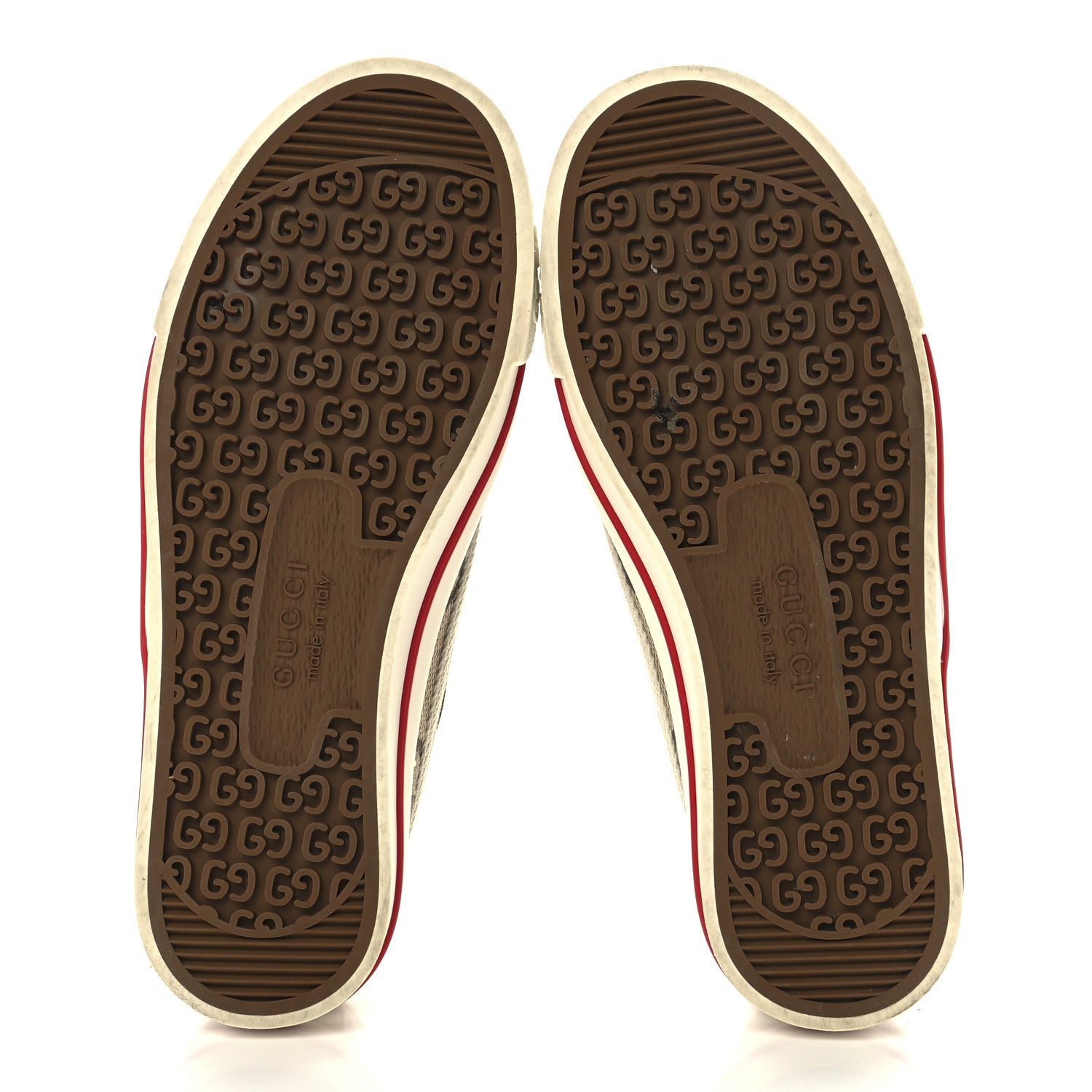 Gucci Monogram Jumbo GG Web Womens 1977 Tennis Velcro Strap Sneakers 36 Camel Ebony Mystic White 5 of 8
