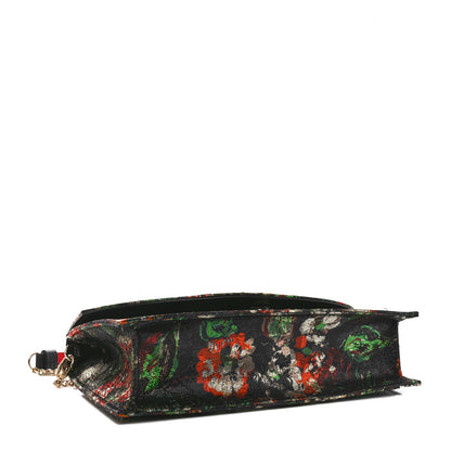 Christian Louboutin Metallic Tissu Lame Sevillana Floral Print Loubi54 Crossbody Clutch Gold Multicolor 4 of 9