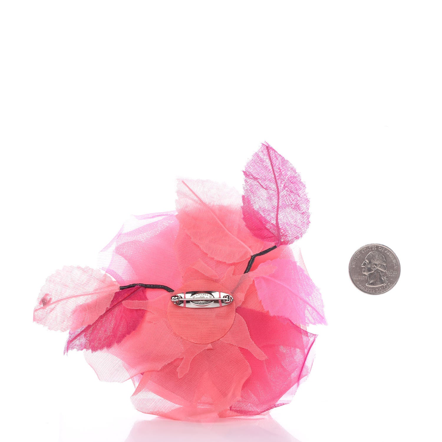 Chanel Fabric Bead CC Camellia Brooch Pink 3 of 6