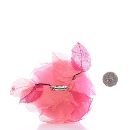 Chanel Fabric Bead CC Camellia Brooch Pink 3 of 6