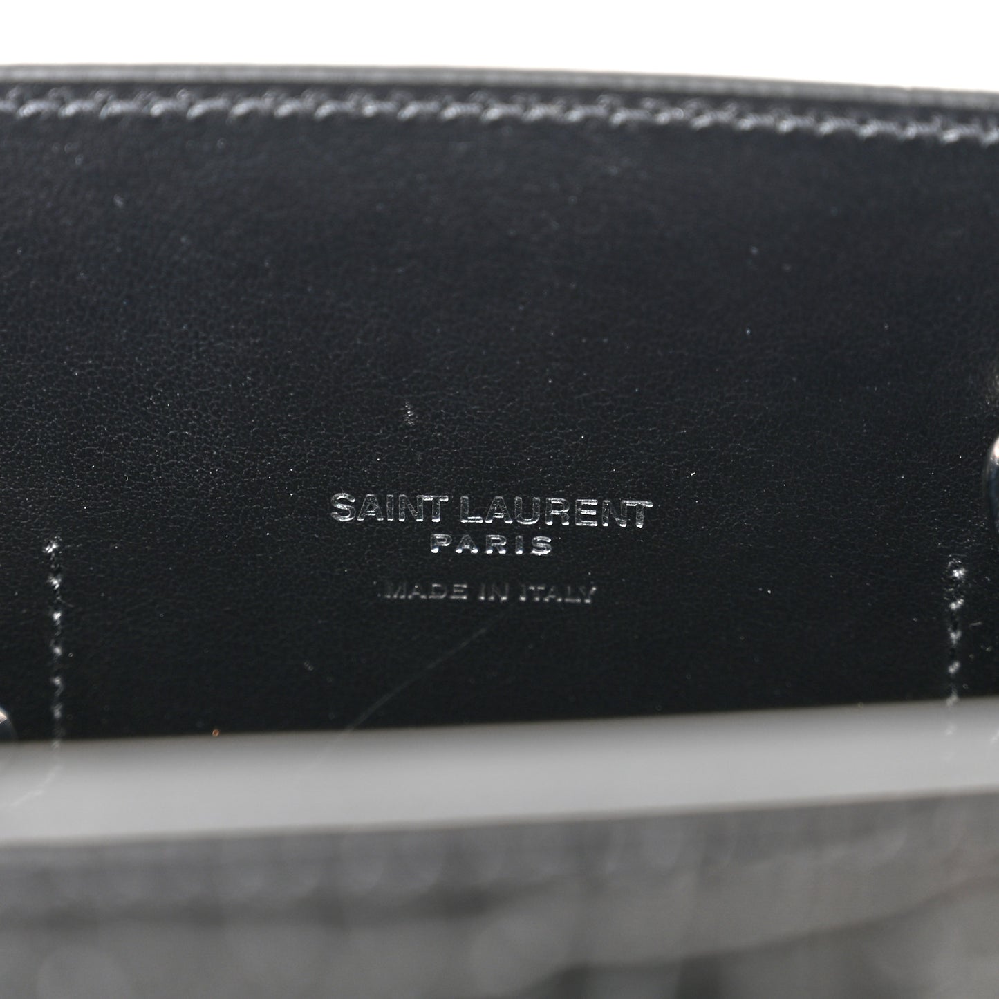 Calfskin Crocodile Embossed Small Sac de Jour Black