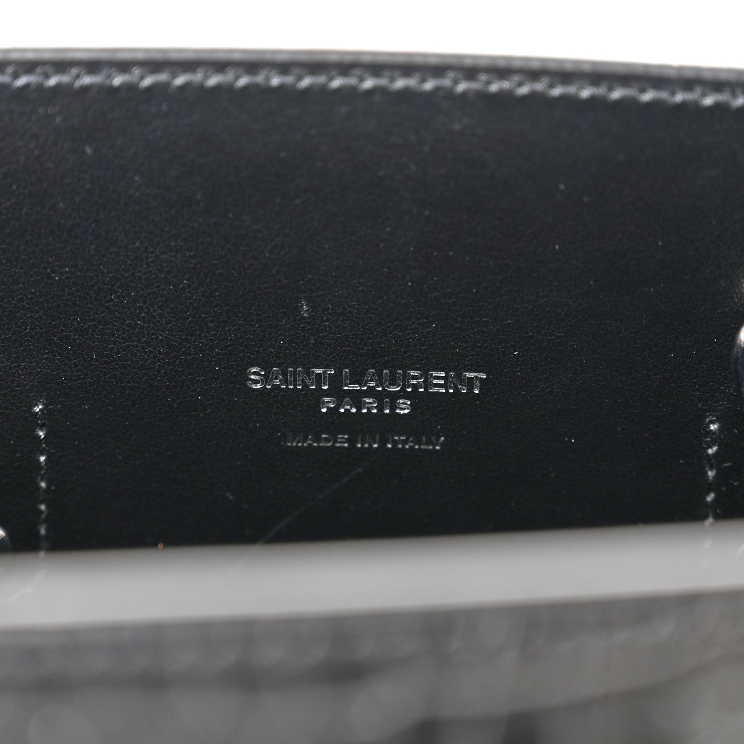 Saint Laurent Calfskin Crocodile Embossed Small Sac de Jour Black 6 of 9