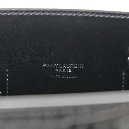 Saint Laurent Calfskin Crocodile Embossed Small Sac de Jour Black 6 of 9