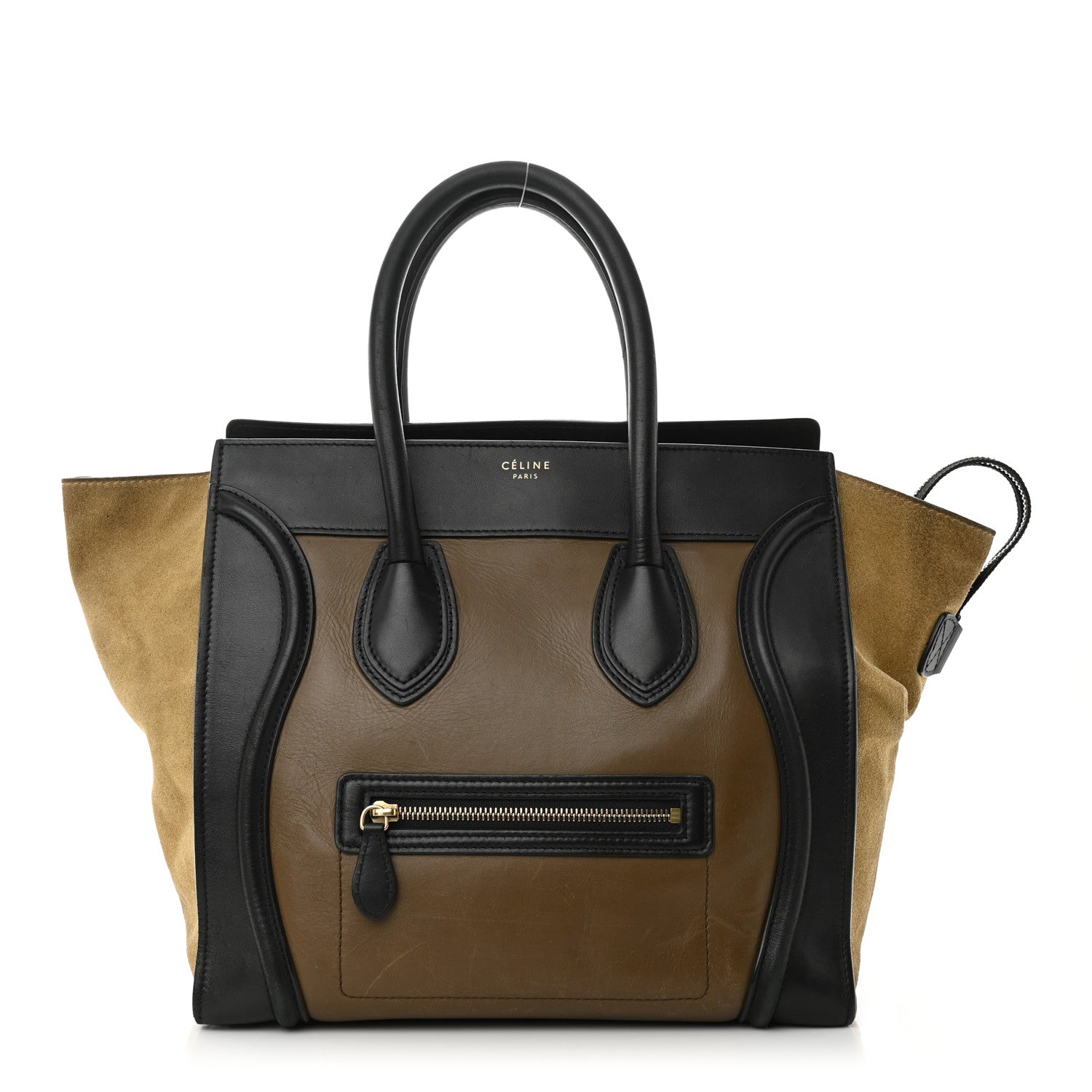 Celine Satin Calfskin Suede Mini Tri-Color Luggage Olive 1 of 15
