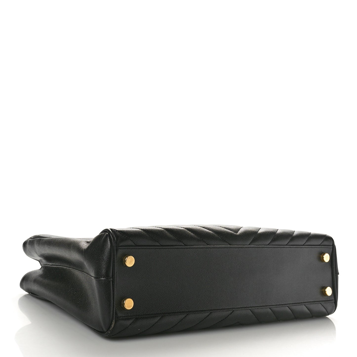 Grain De Poudre Matelasse Chevron Monogram Shopping Bag Black