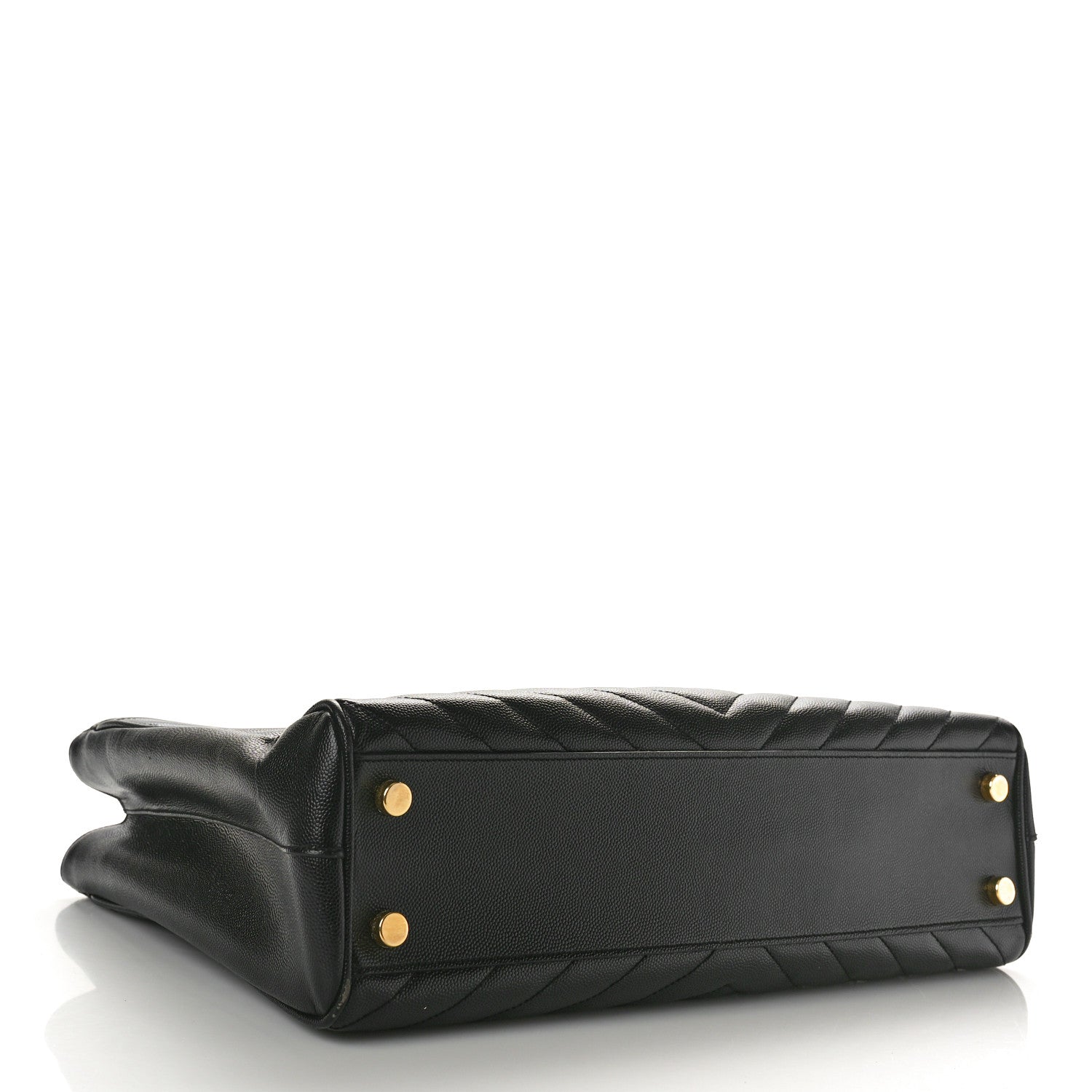 Saint Laurent Grain De Poudre Matelasse Chevron Monogram Shopping Bag Black 4 of 11