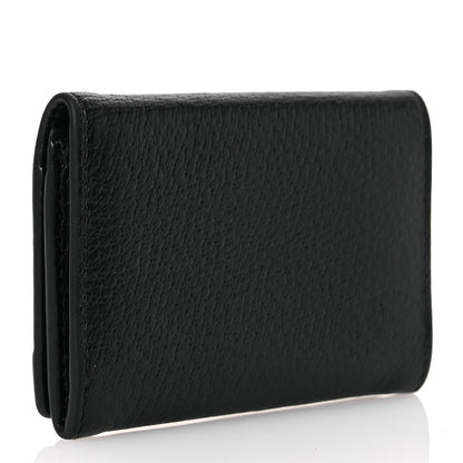 Gucci Textured Dollar Calfskin Interlocking G Card Case Black 3 of 9