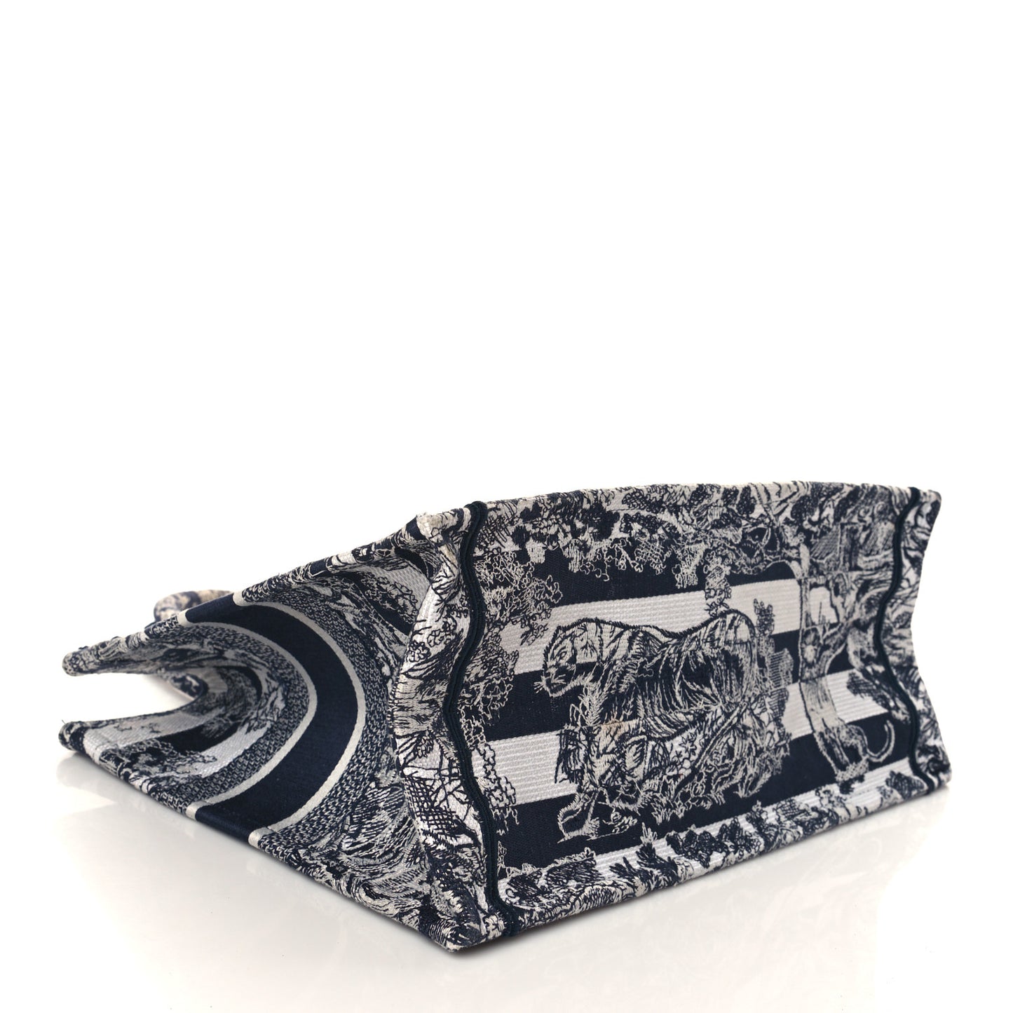 Canvas Embroidered Small Dioriviera Toile De Jouy Book Tote Blue