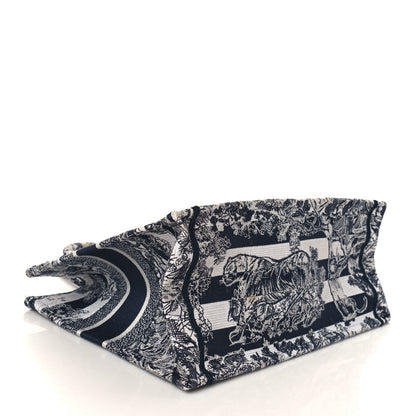 Christian Dior Canvas Embroidered Small Dioriviera Toile De Jouy Book Tote Blue 3 of 7