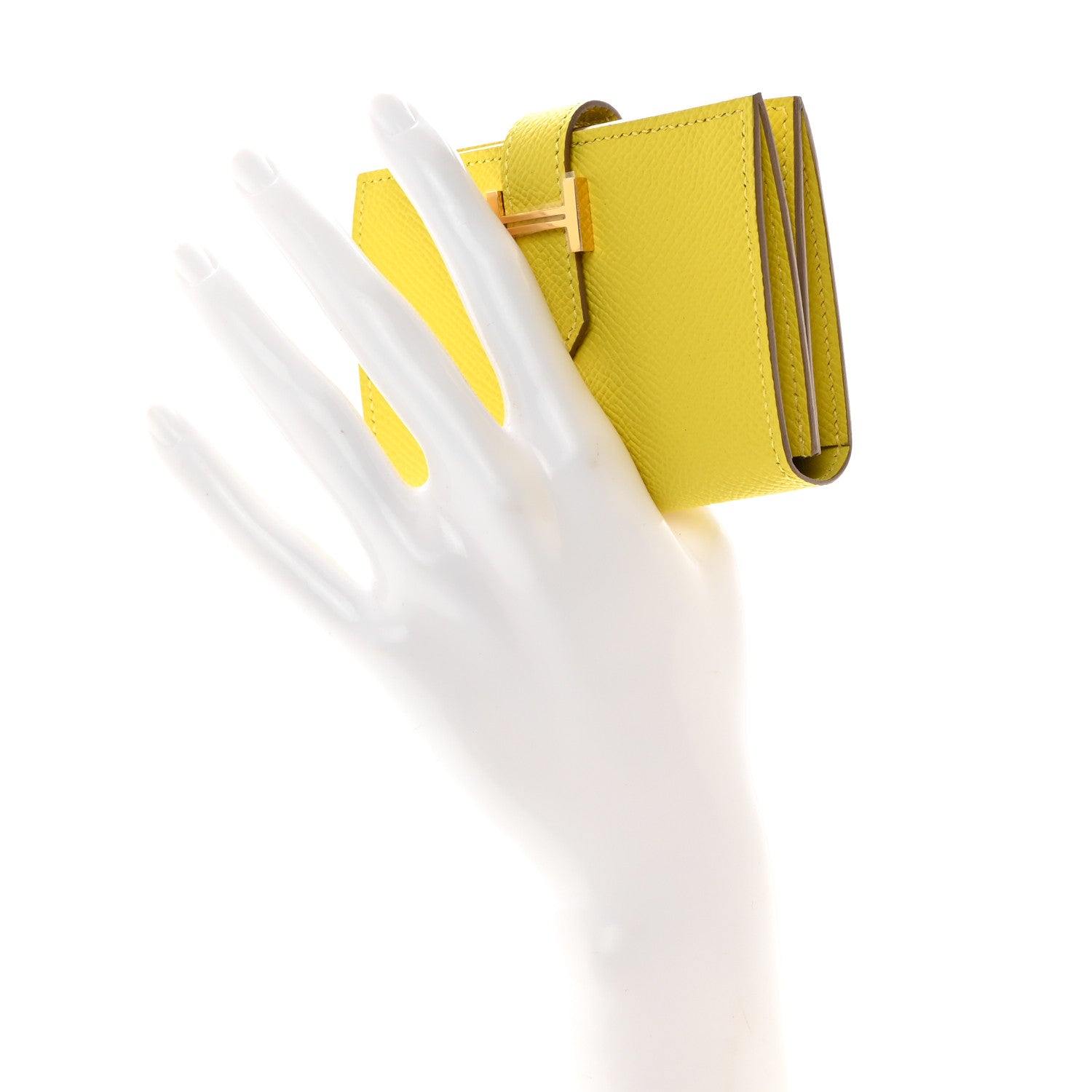 Hermes Epsom Bearn Card Holder Wallet Lime 2 of 9
