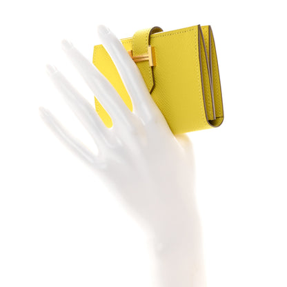Hermes Epsom Bearn Card Holder Wallet Lime 2 of 9