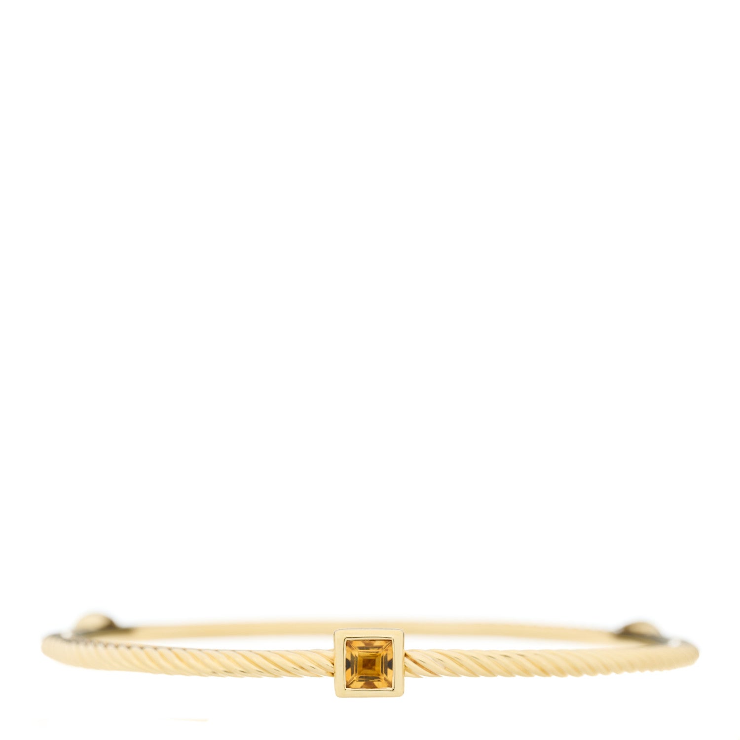 David Yurman 18K Yellow Gold Citrine Cable Classics Bangle Bracelet 4 of 4