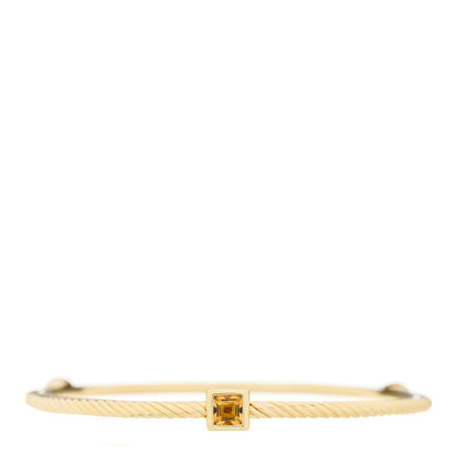 David Yurman 18K Yellow Gold Citrine Cable Classics Bangle Bracelet 4 of 4