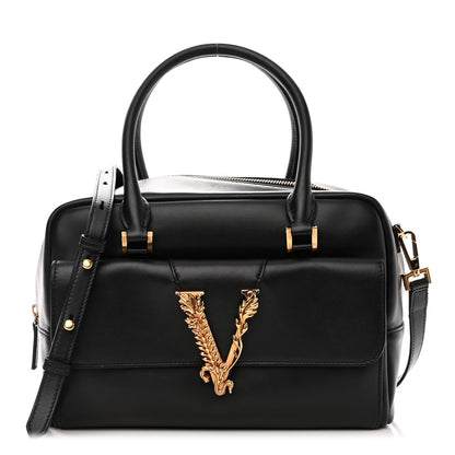 Versace Saffiano Virtus Small Bowling Bag Black 1 of 10