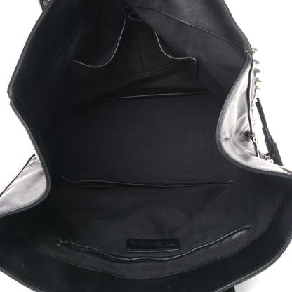 Alexander McQueen Pebbled Calfskin Skull Studded Padlock Tote Black 5 of 16