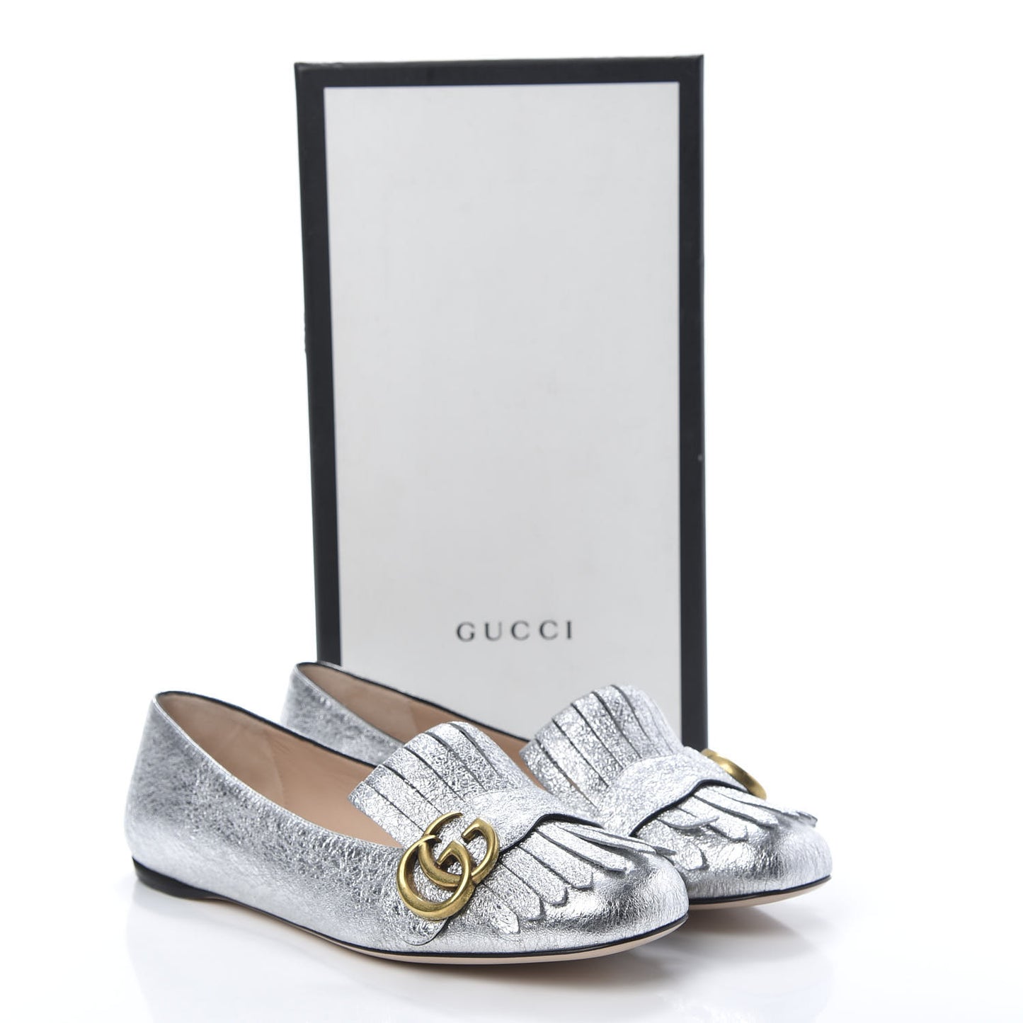 Galassia GG Marmont Fringe Flats 39 Argento