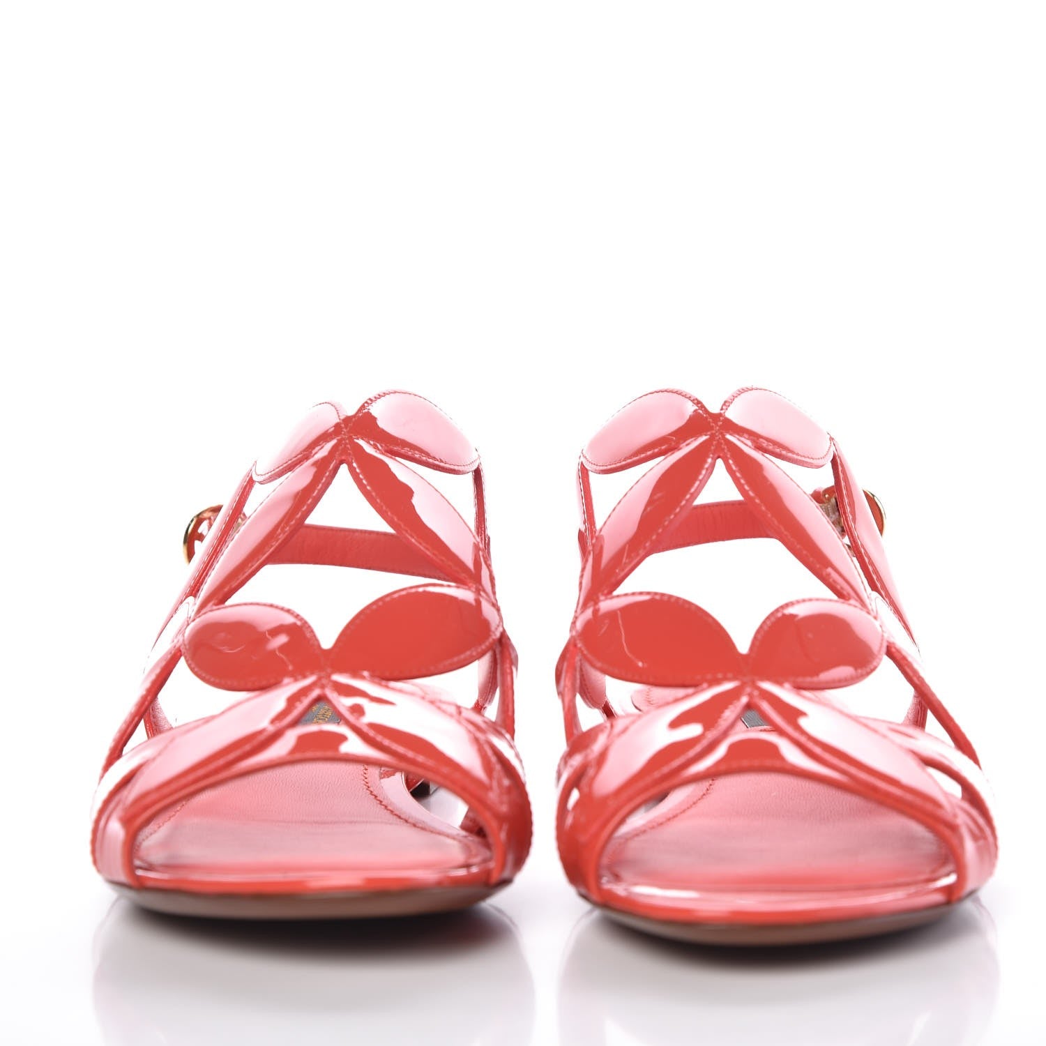 Louis Vuitton Patent Springtime Flat Sandals 37 Corail 2 of 10