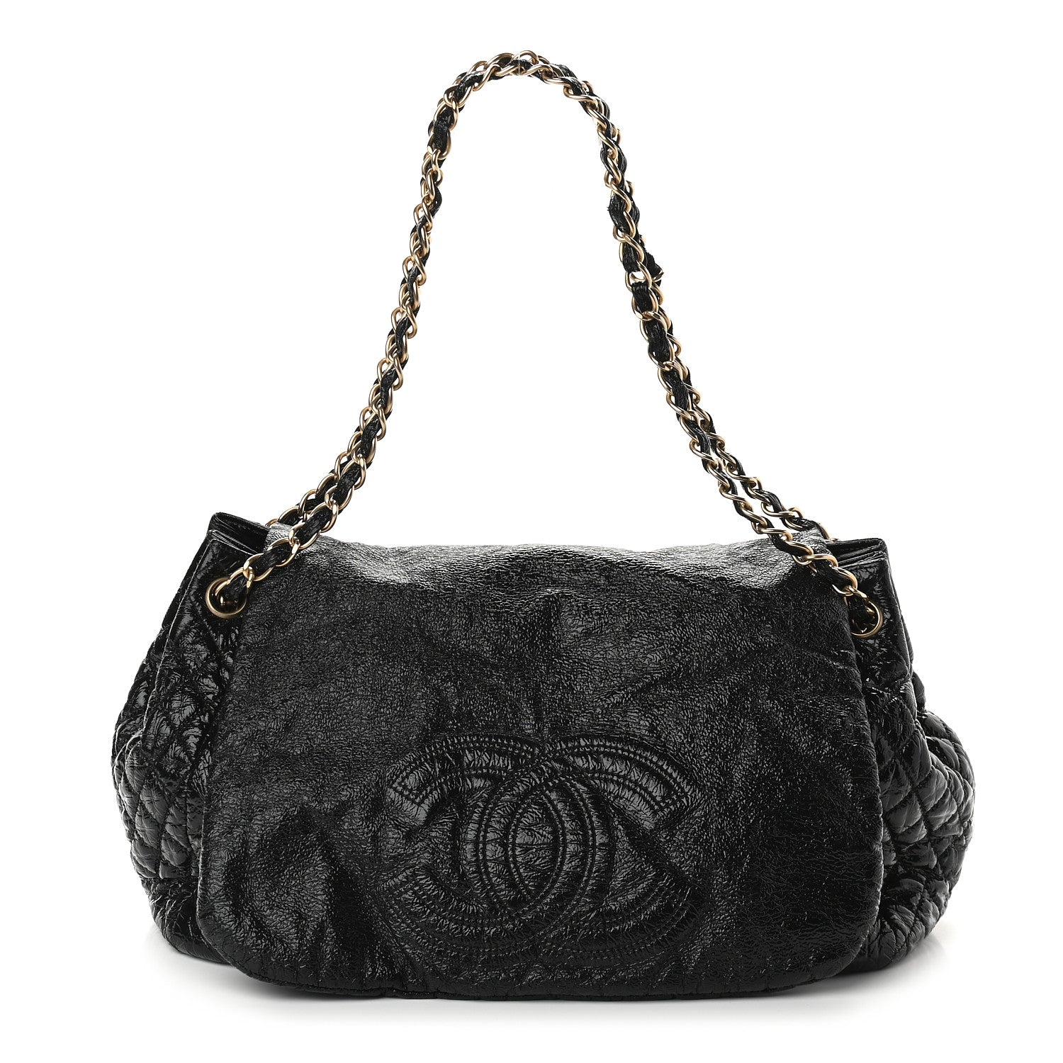 Chanel Vinyl XL Rock and Chain Flap Black 1 of 10