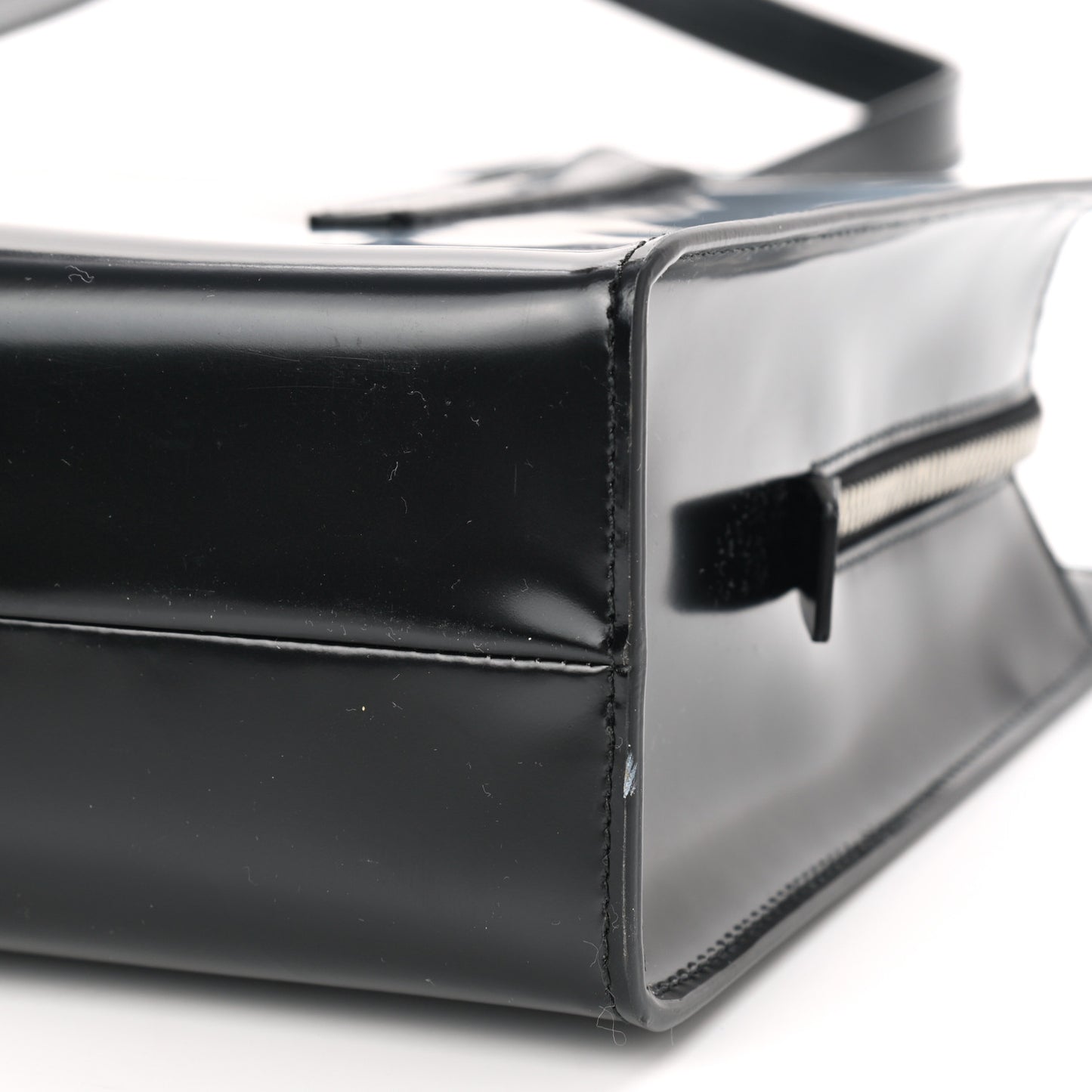 Spazzolato Medium Re-Edition 1995 Double Handle Handbag Black