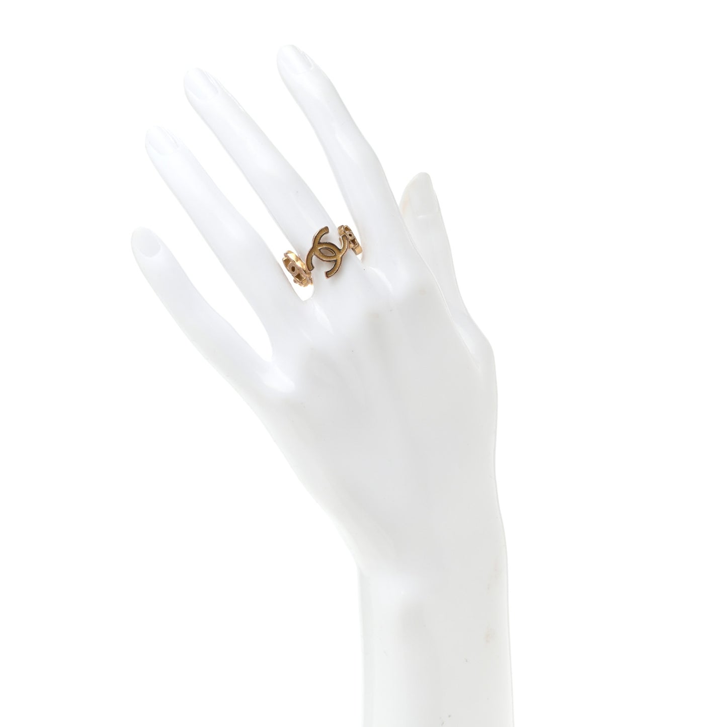Metal Enamel CC Ring 52 6 Gold