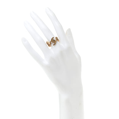 Chanel Metal Enamel CC Ring 52 6 Gold 2 of 5