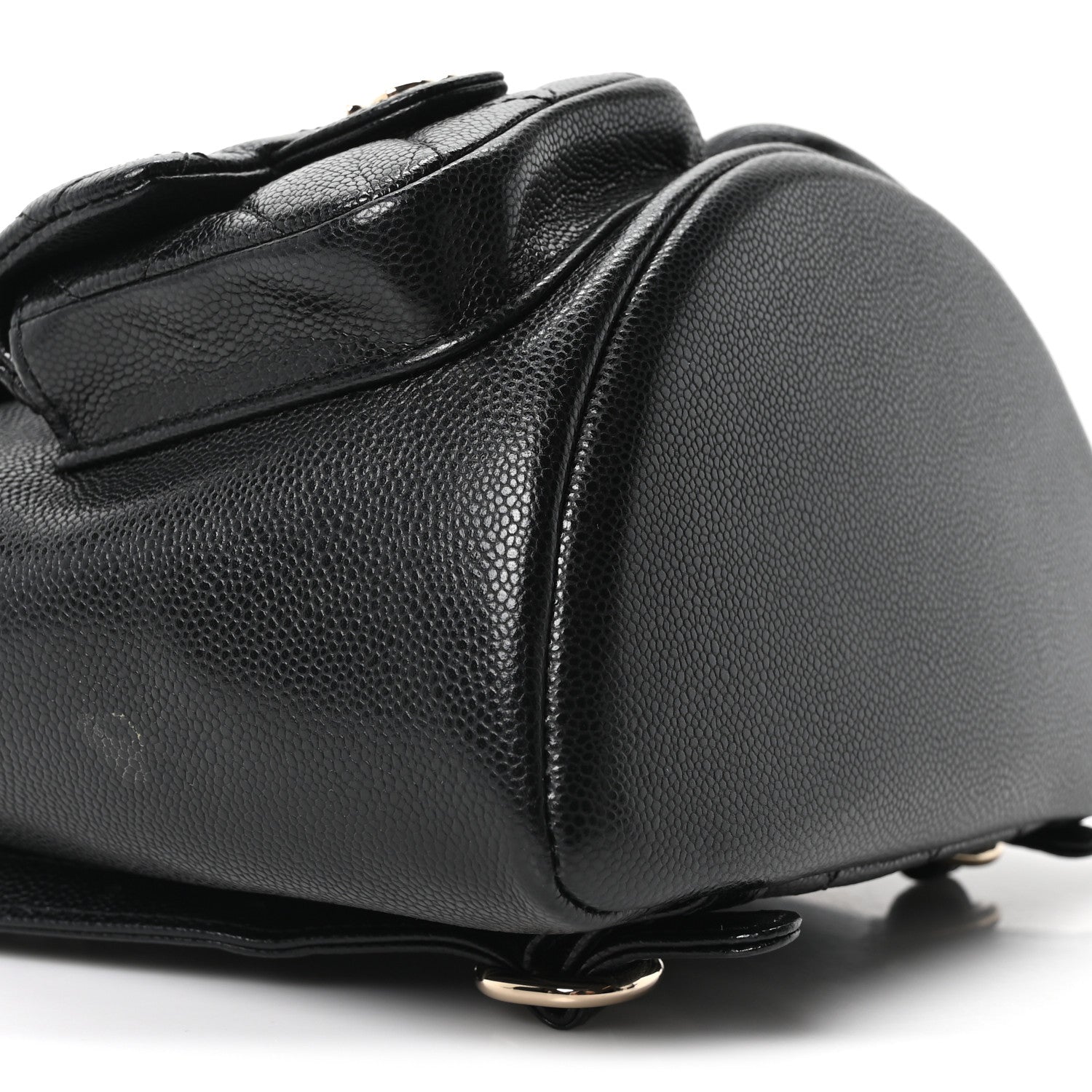 Chanel Shiny Caviar Quilted Medium Duma Pockets Drawstring Backpack Black 8 of 10