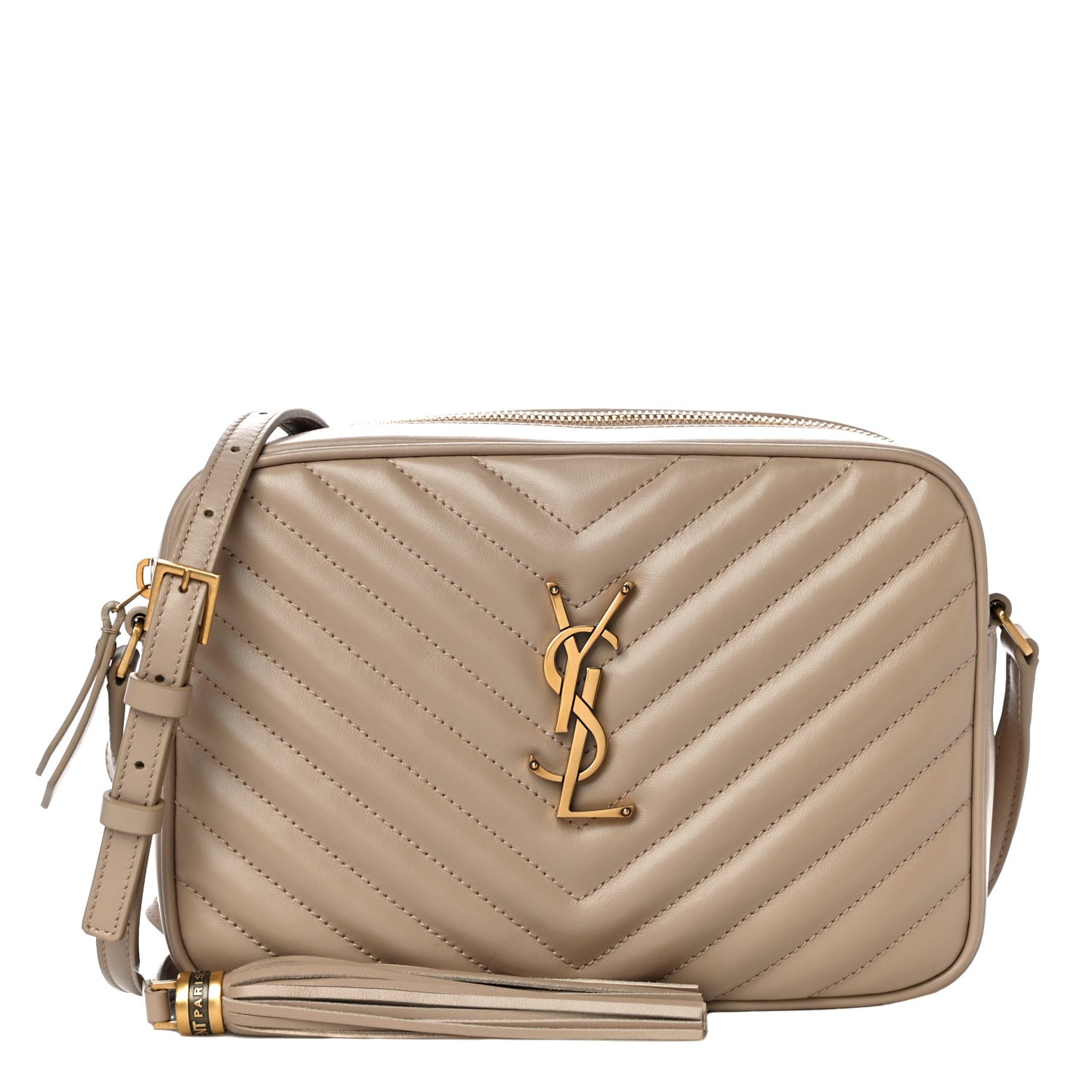 Calfskin Matelasse Monogram Lou Camera Bag Dark Latte