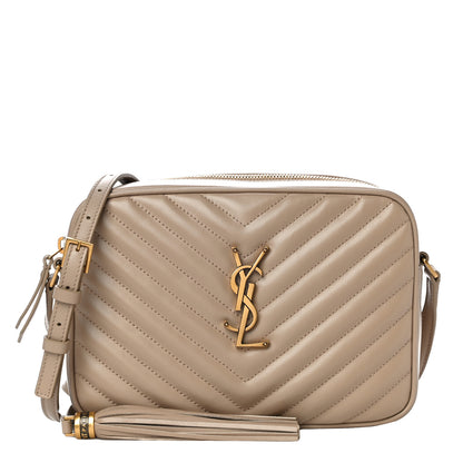 Saint Laurent Calfskin Matelasse Monogram Lou Camera Bag Dark Latte 1 of 10