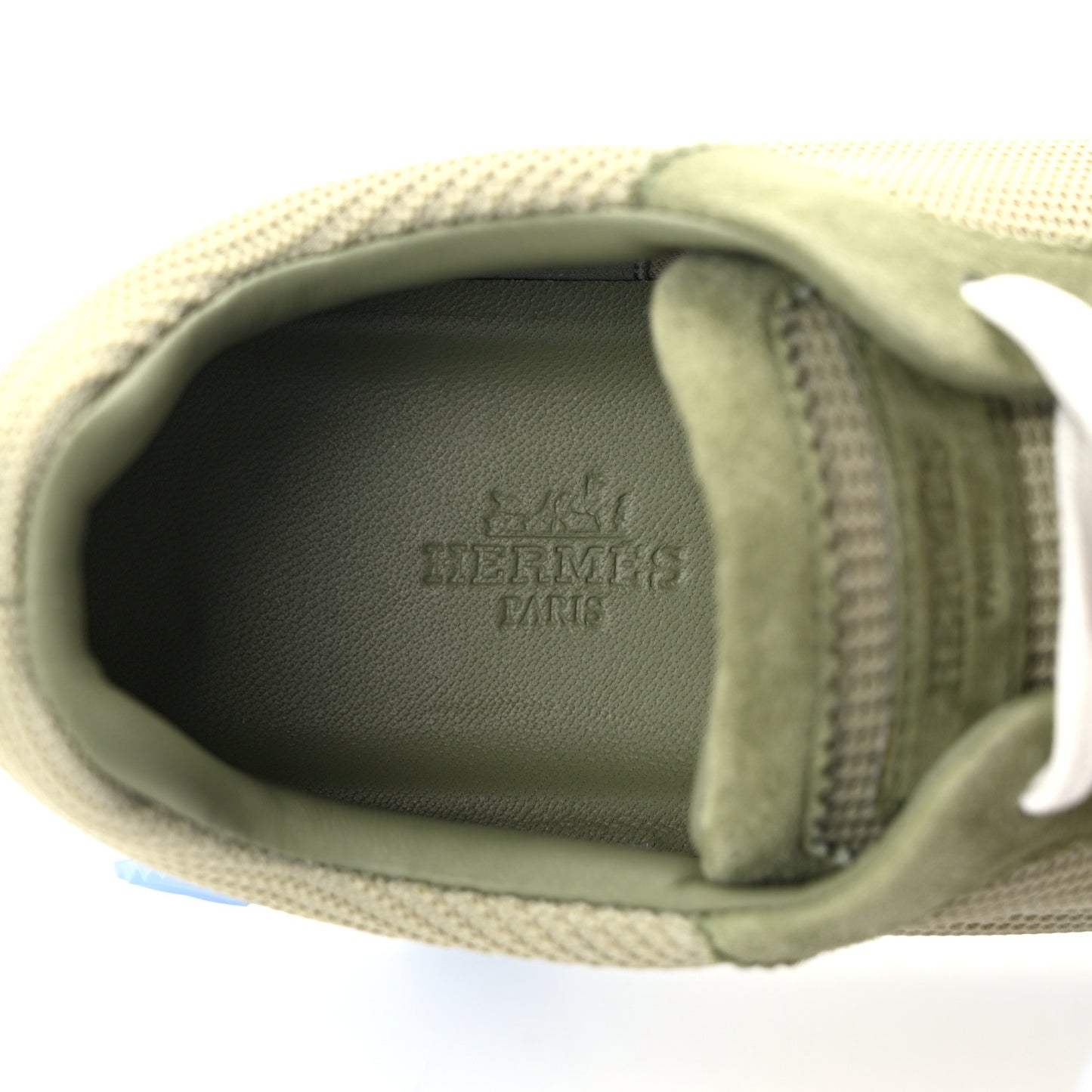 Air Mesh Suede Goatskin Bouncing Sneakers 37.5 Vert D'eau Celadon