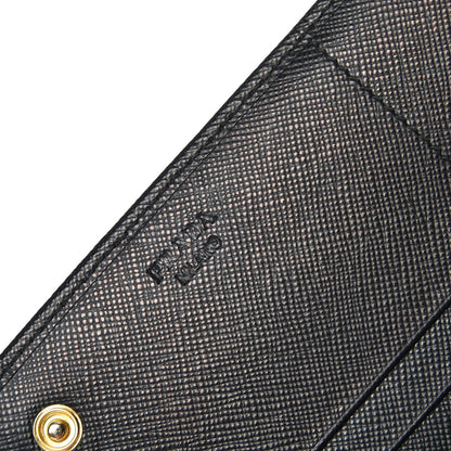 Prada Saffiano Metal Continental Flap Wallet Nero Black 6 of 7