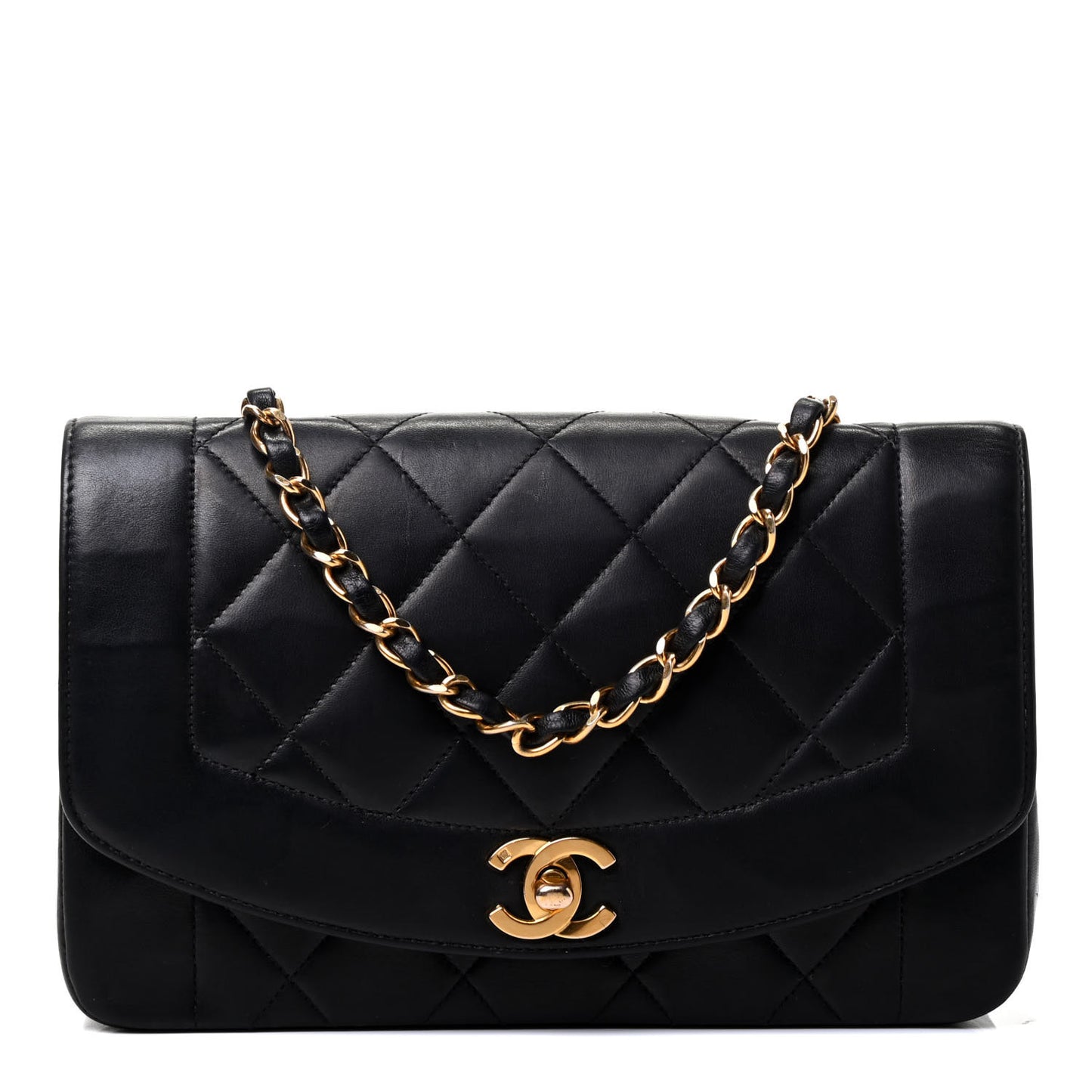 Lambskin Quilted Small Single Flap Black
