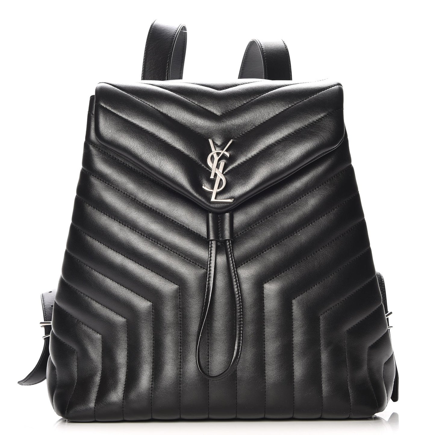 Calfskin Y Quilted Monogram Medium Loulou Backpack Black