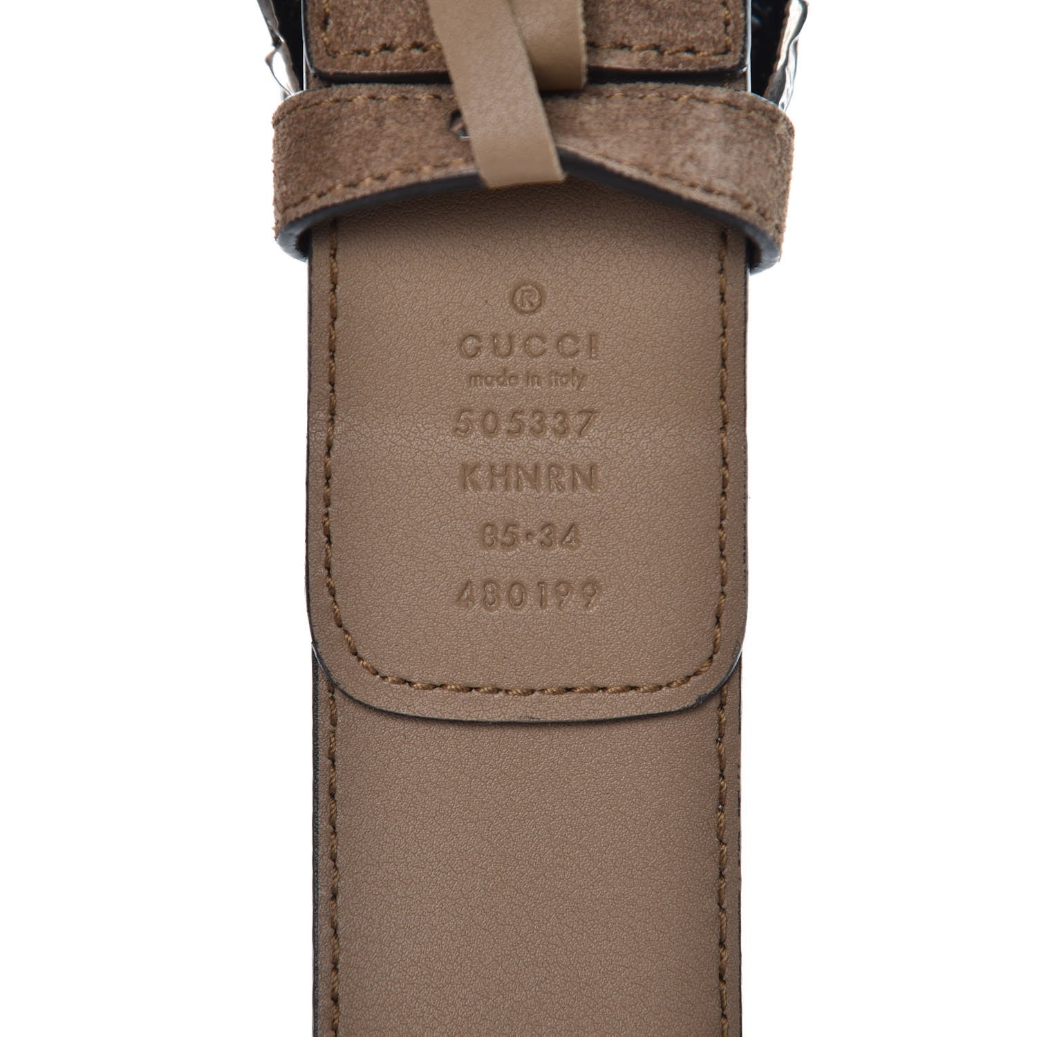 Gucci GG Supreme Monogram Suede Dionysus 40mm Belt 85 34 Beige Taupe 4 of 7
