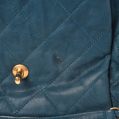 Chanel Iridescent Calfskin Large Chic Quilt Flap Dark Blue 8 of 8