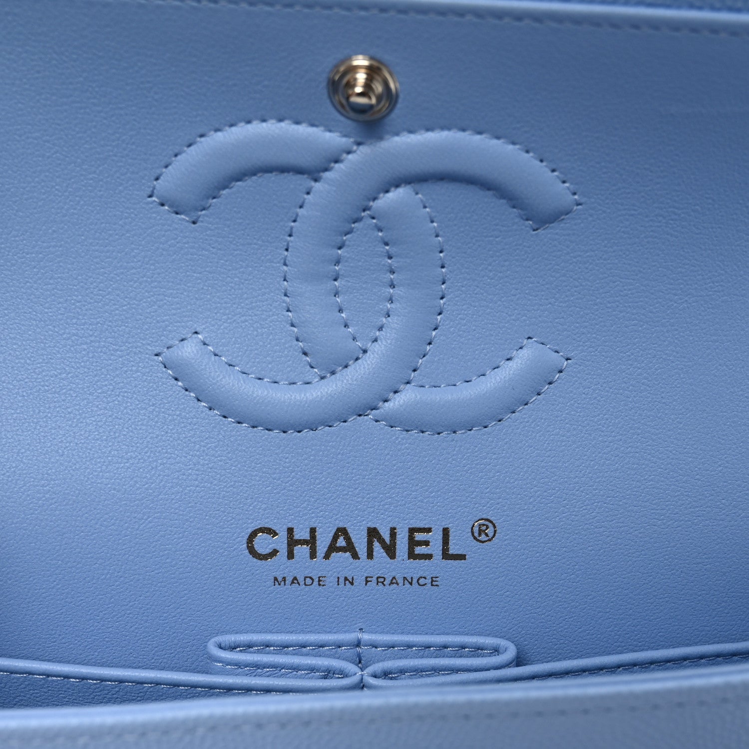 Chanel Caviar Quilted Small Double Flap Light Blue 6 of 11
