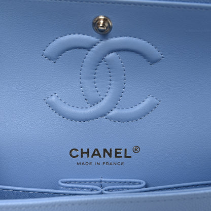 Chanel Caviar Quilted Small Double Flap Light Blue 6 of 11