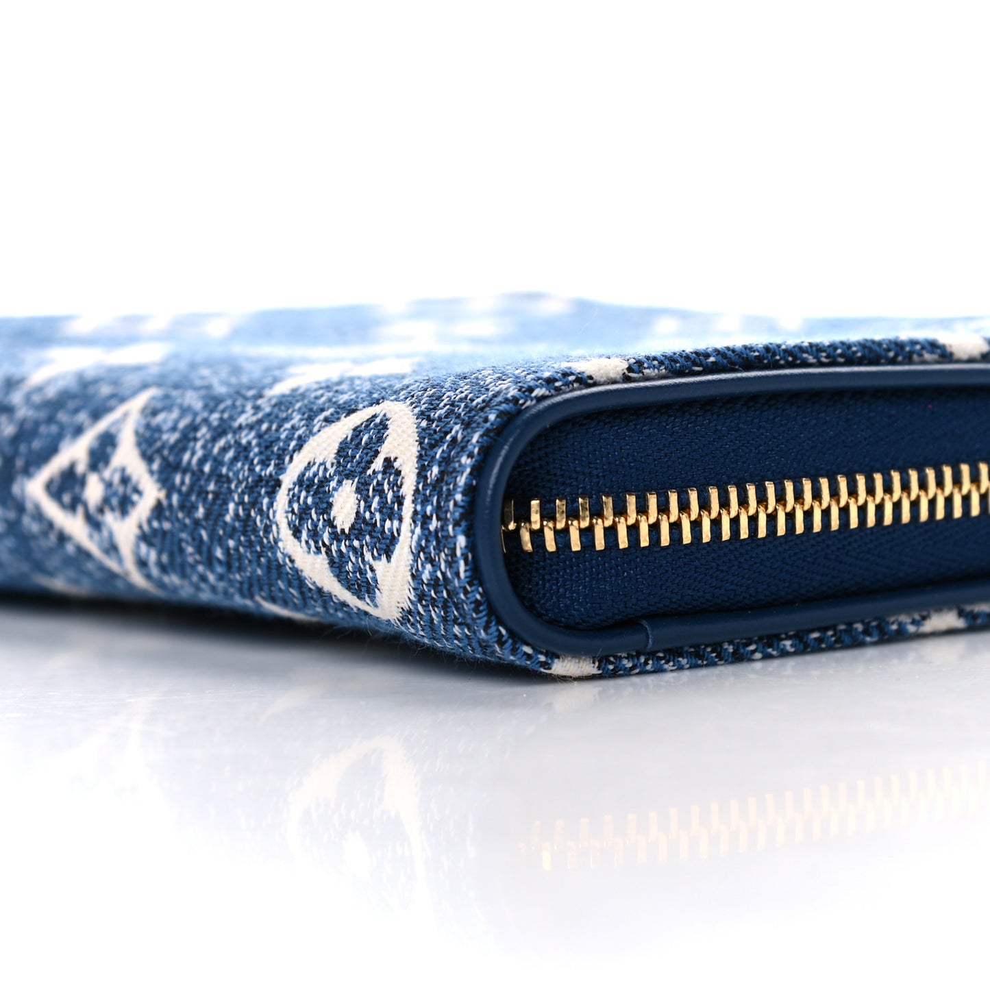Denim Monogram Jacquard Zippy Coin Purse Bleu